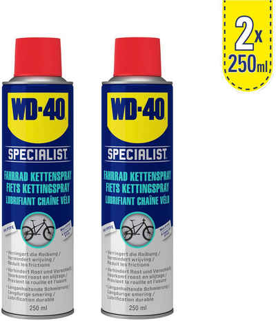 WD-40 Kettenöl Specialist BIKE Kettenspray Allwetter, (Set), Fahrrad Pflegemittel 2 x 250 ml