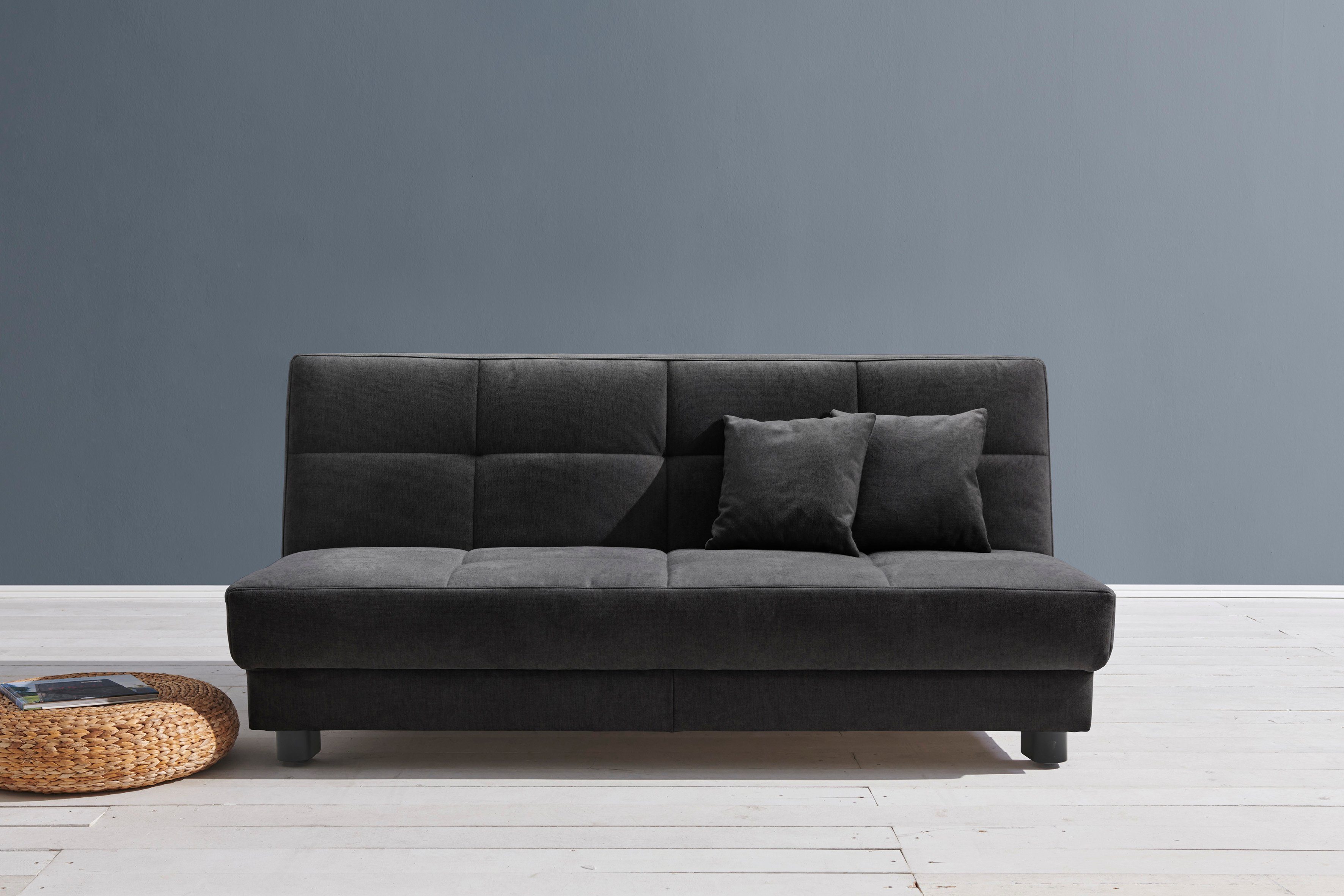 ell + ell Schlafsofa Tilda, Breite 185 cm, inkl. 2 Zierkissen schwarz