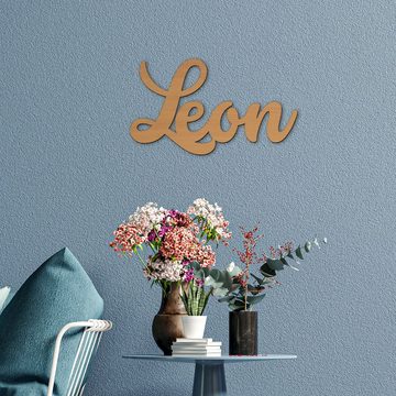 Namofactur Wanddekoobjekt Name Leon Holz Schild Buchstaben Namensschild I MDF Holz