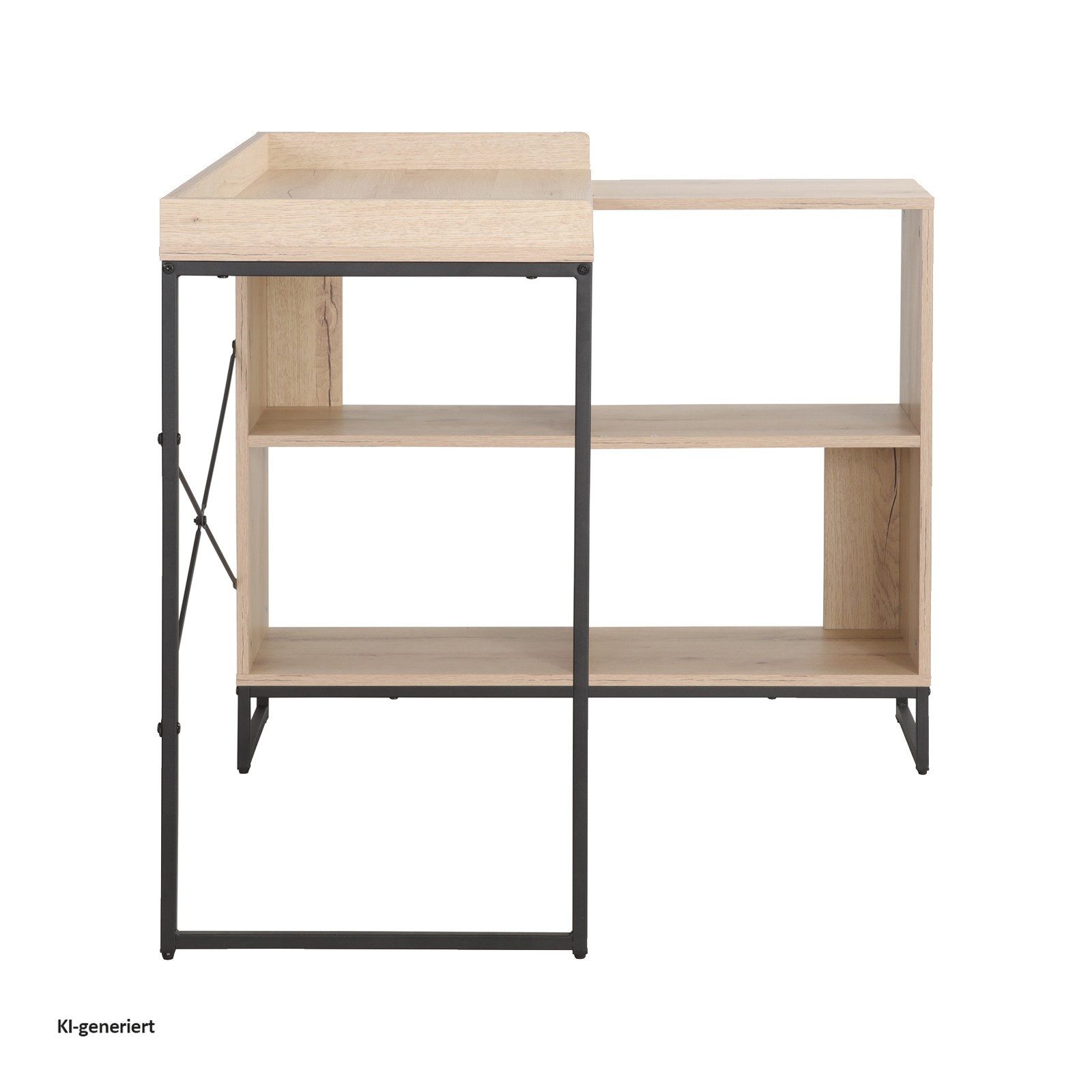 HTI-Living Eckschreibtisch mit Regal Cedrik Artisaneiche-Schwarz (Stück, 1-St., 1 Eckschreibtisch) – Bild 4 von 5