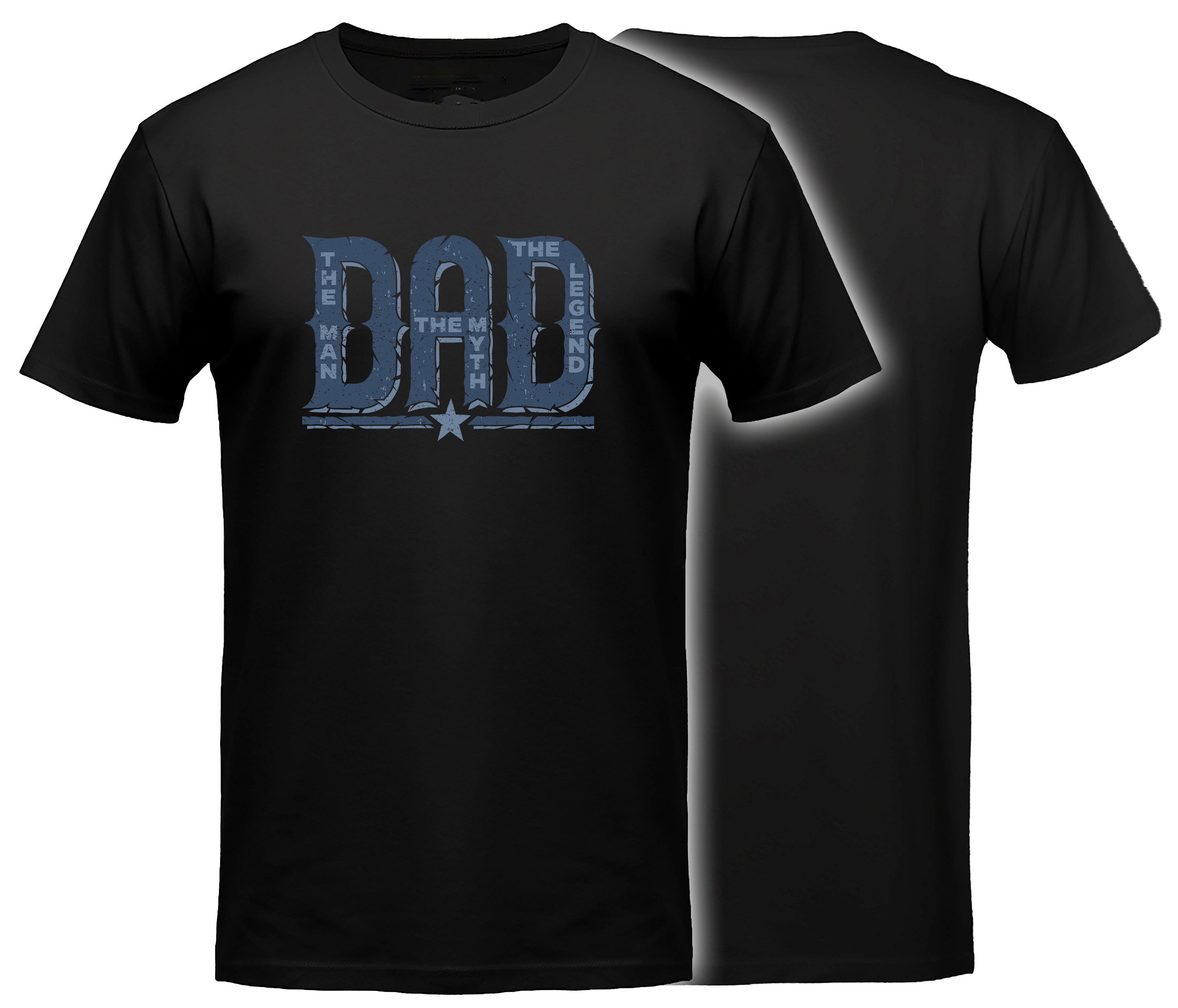 MyDesign24 T-Shirt Dad - The Myth the legend Vatertag T-Shirt schwarz kurzarm Regular Fit i839
