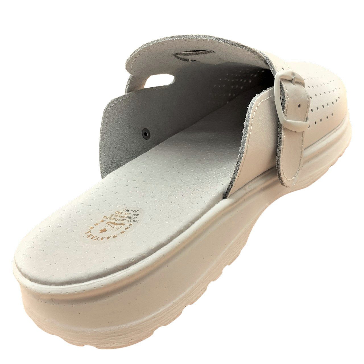 SANTANA Clog Leder Praxis-Schuhe Gesundheitsschuhe Arzt-Komfort Krankenhaus Clog Gesundheitsschuhe