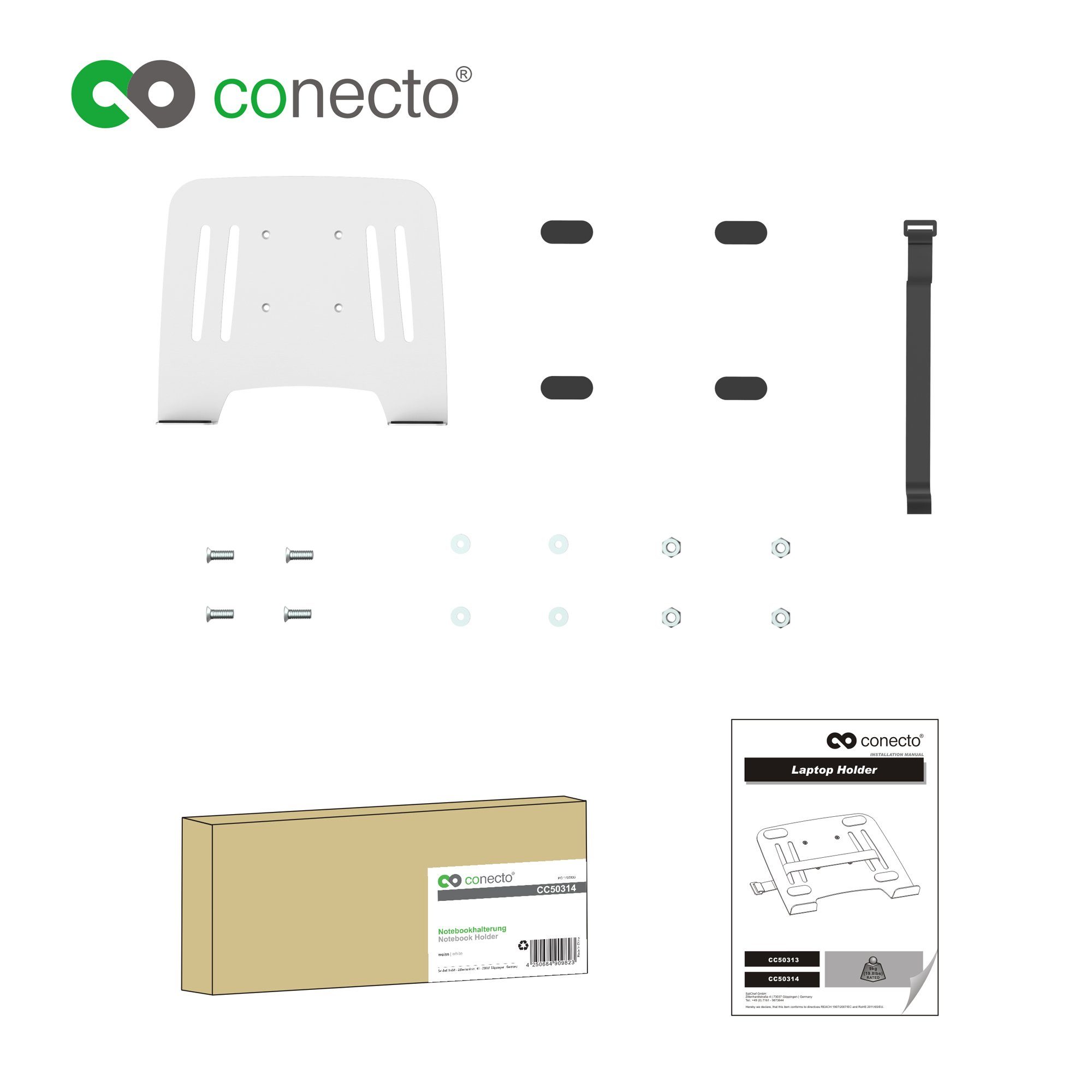 - conecto® conecto für Notebookhalterung universelle Tischh Adapter TV-Wandhalterung 75x75 VESA