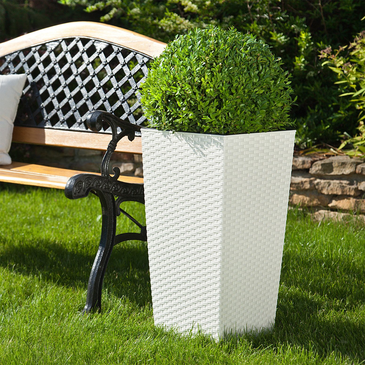 KAGM Pflanzkübel Blumenkübel Blumentopf in Rattan-Optik Pflanzgefäß (inkl. günstig online kaufen