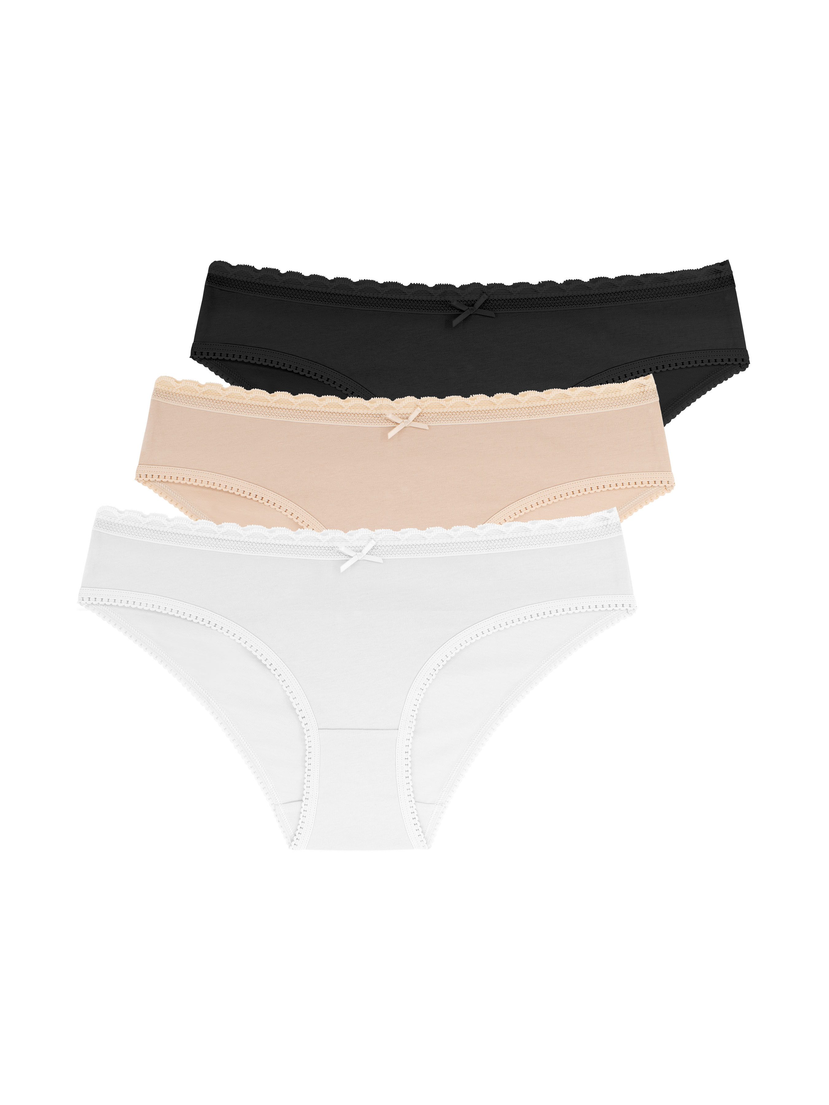 Dorina Slip Naomi (3er Pack) mit zarter Spitze verziert günstig online kaufen
