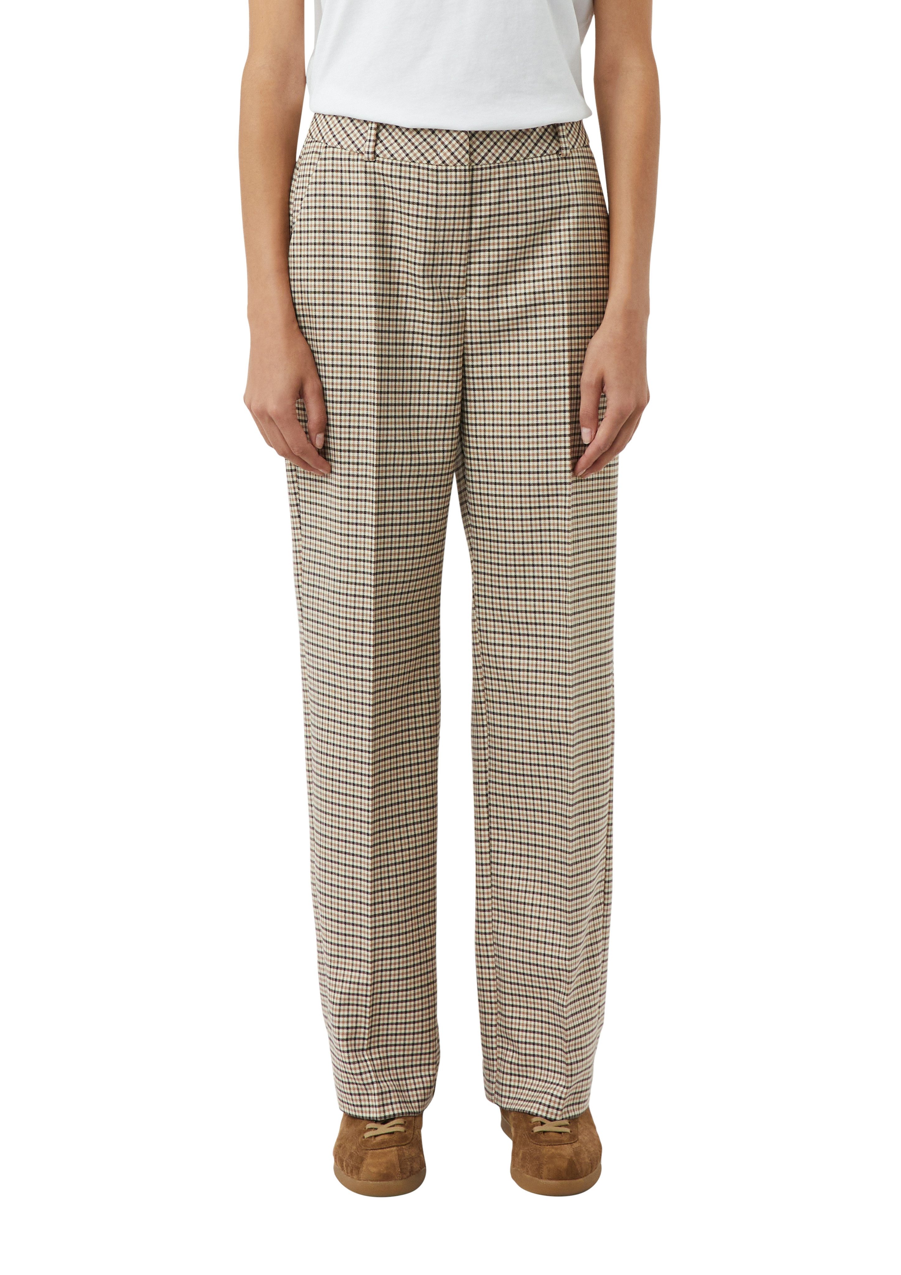 comma Stoffhose mit Karo Muster