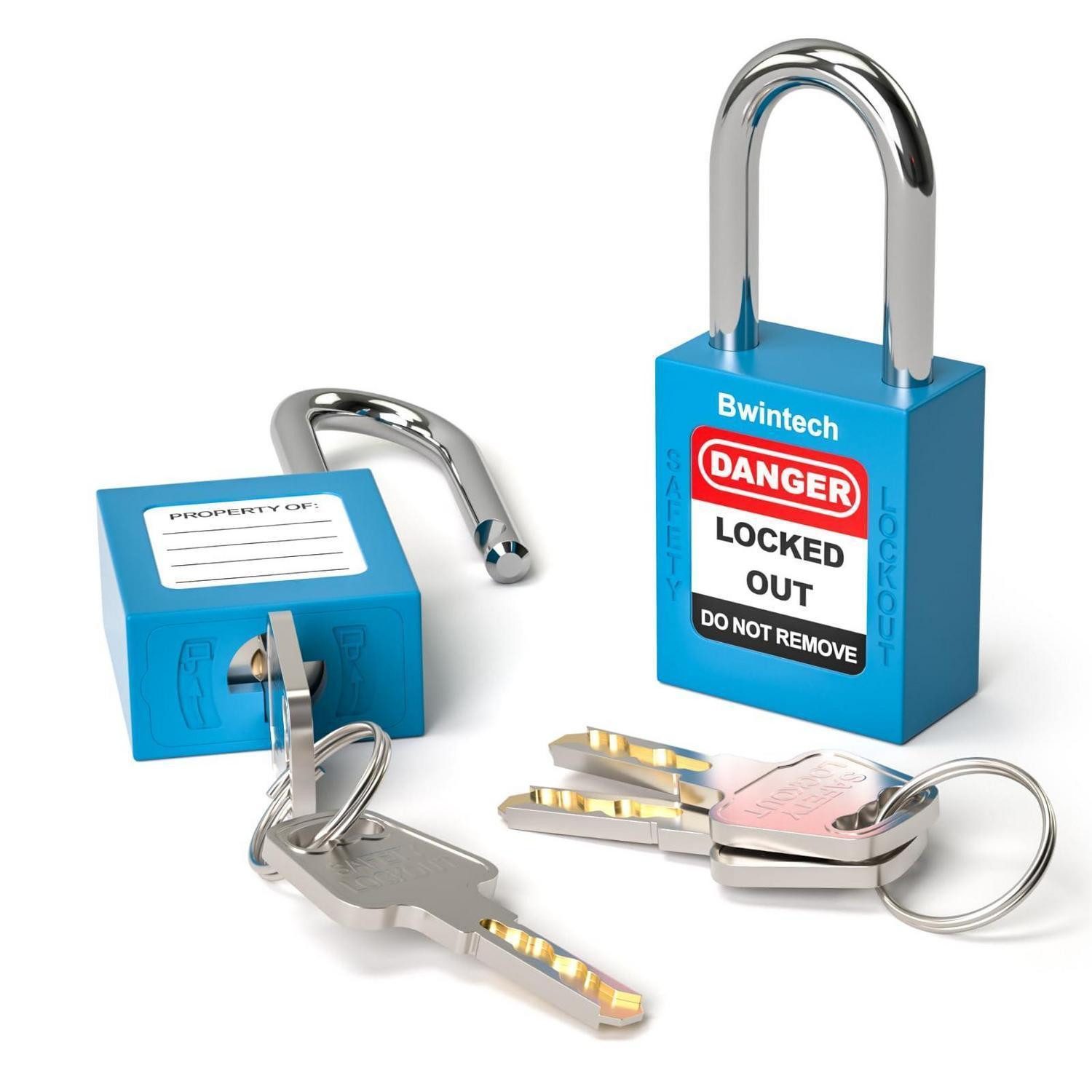 LuxusKollektion Vorhängeschloss Sicherheitsvorhängeschloss Blau 38mm 2 Stück