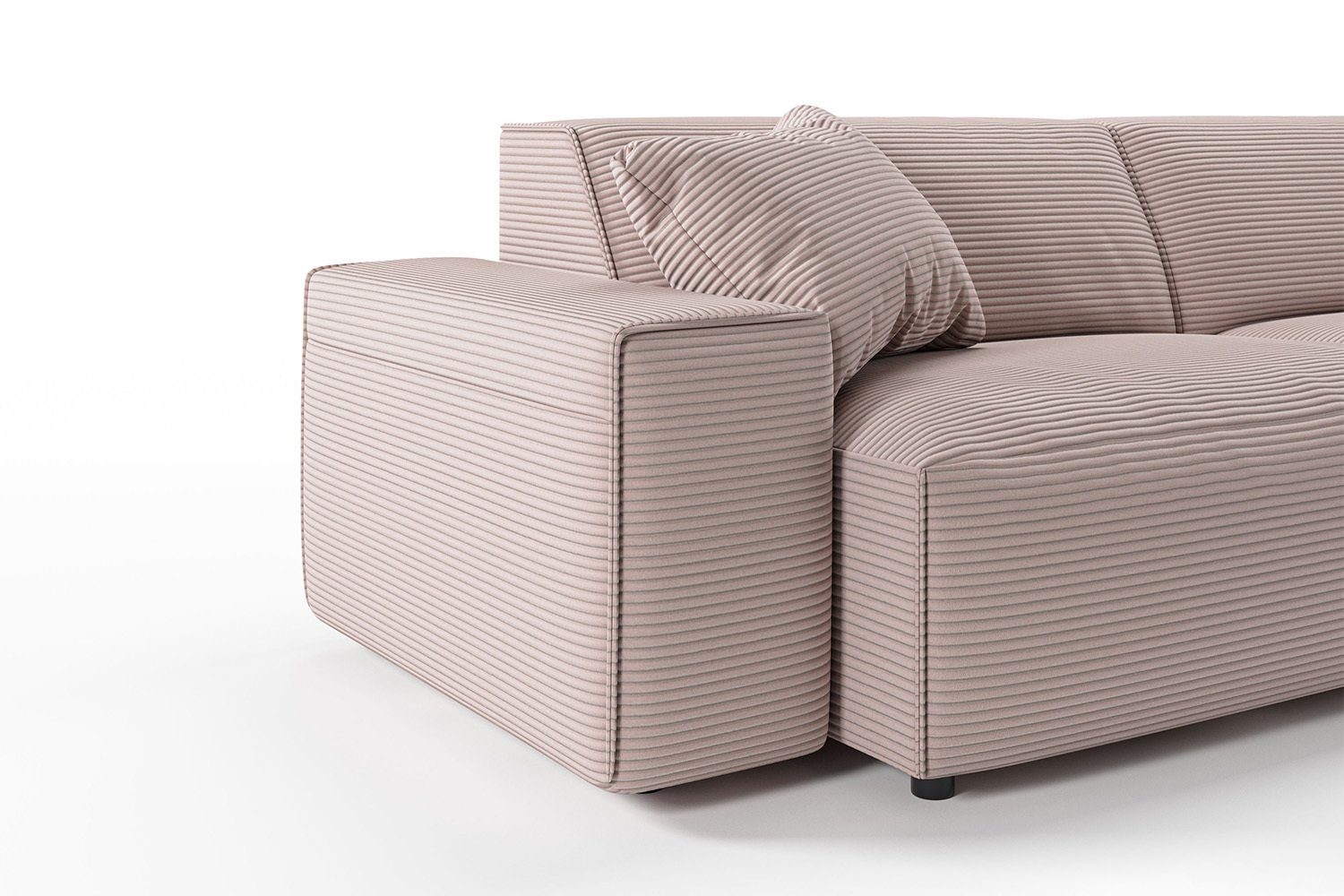 KAWOLA 3-Sitzer | rosa Cord versch. RANI, rosa Farben Sofa