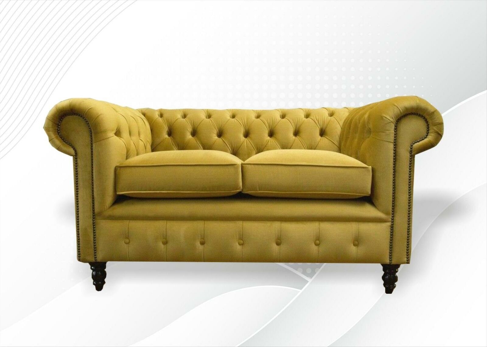 JVmoebel Sofa Gelber Chesterfield 2-Sitzer moderne Couch Relax Neu, Made in Europe