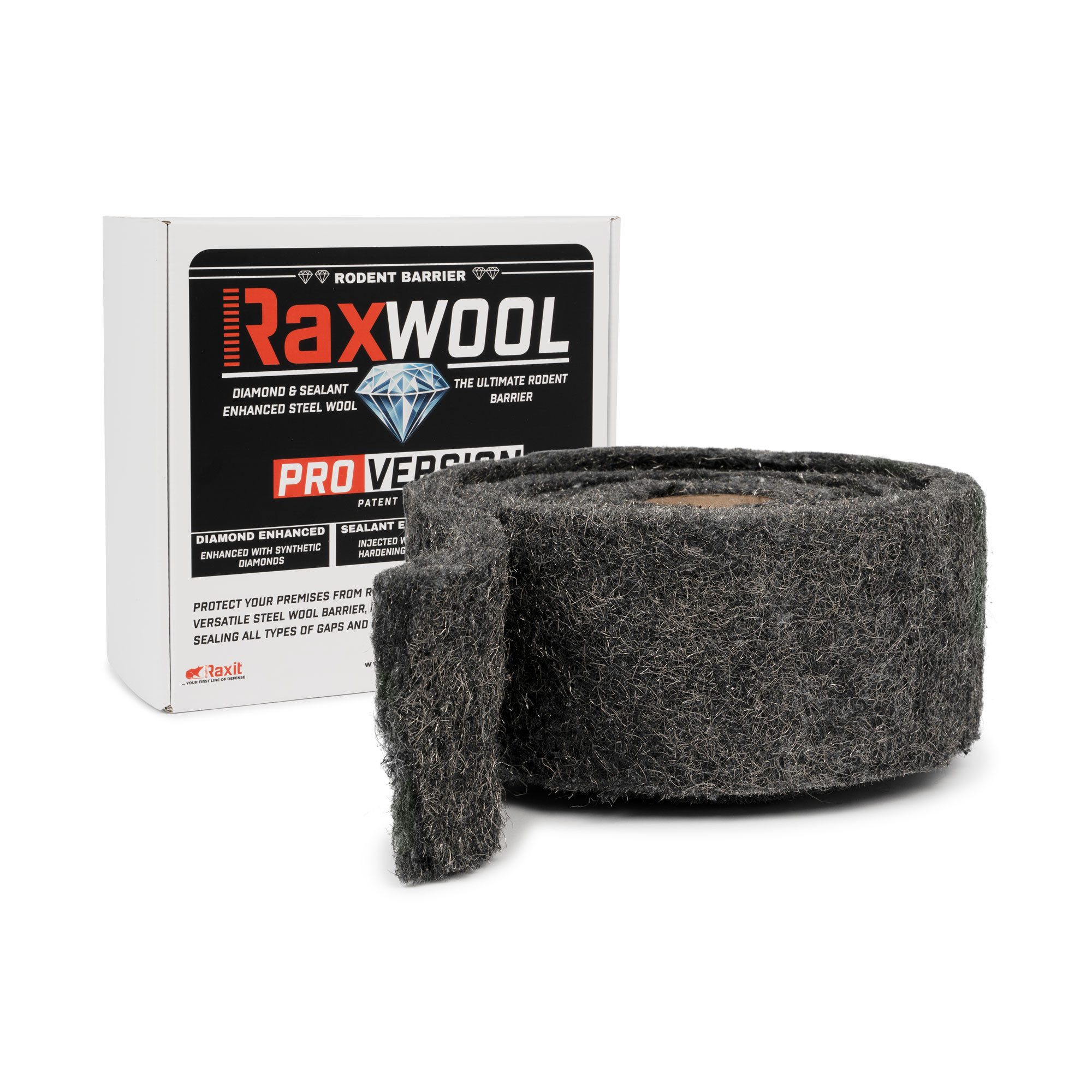 Raxit Mäusegitter RaxWool Pro - Edelstahlwolle Stopfgewebe gegen Nagetiere - 3 m, 1-St., Besonders Kratzig und Scharfkantig zur Abwehr von Ratten und Mäusen