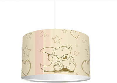 STIKKIPIX Lampenschirm KL02, Stikkipix Kinderzimmer Lampenschirm Teddy, kinderleicht eine beige Teddybär-Lampe erstellen, als Steh- oder Hängeleuchte/Deckenlampe, perfekt für Teddy-begeisterte Mädchen & Jungen
