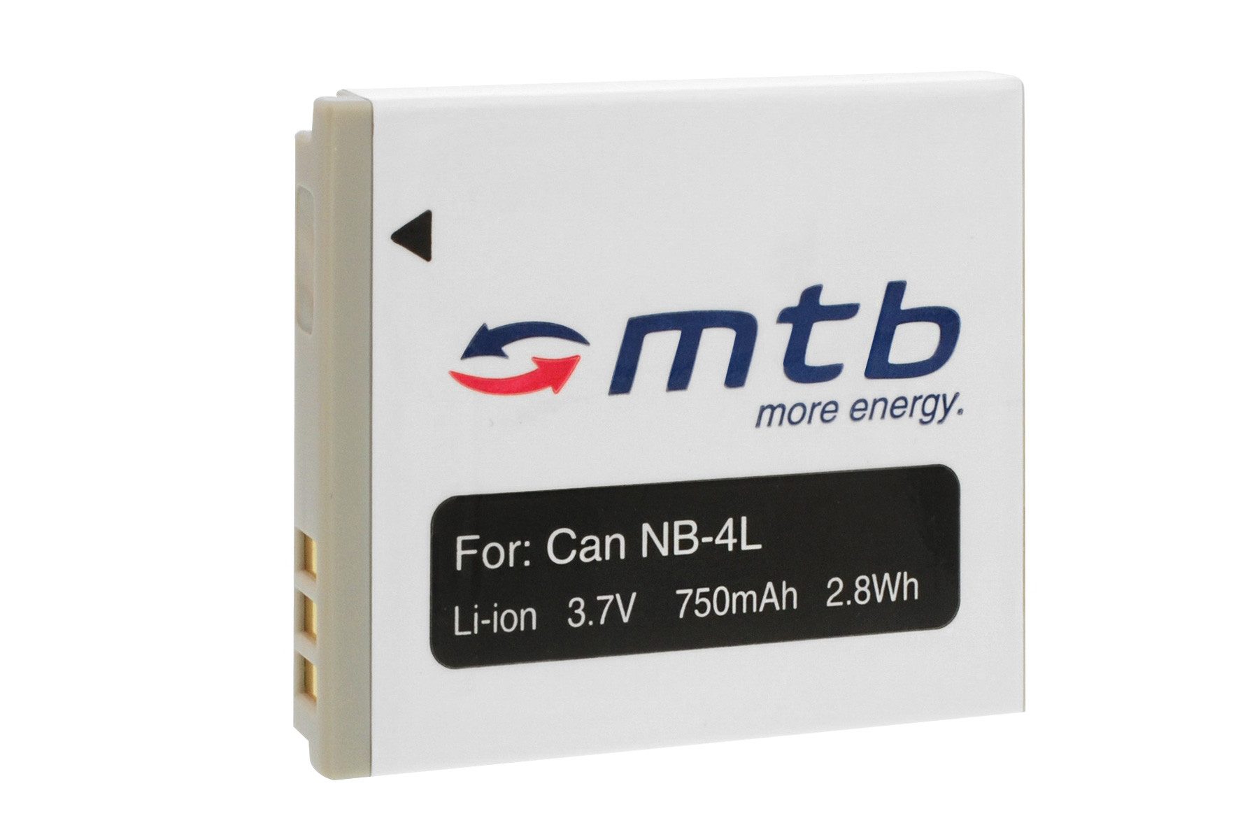 mtb more energy NB-4L Akku für Canon Digitalkameras Kamera-Akku kompatibel mit Akku-Typ Canon NB-4L 750 mAh (3,7 V)