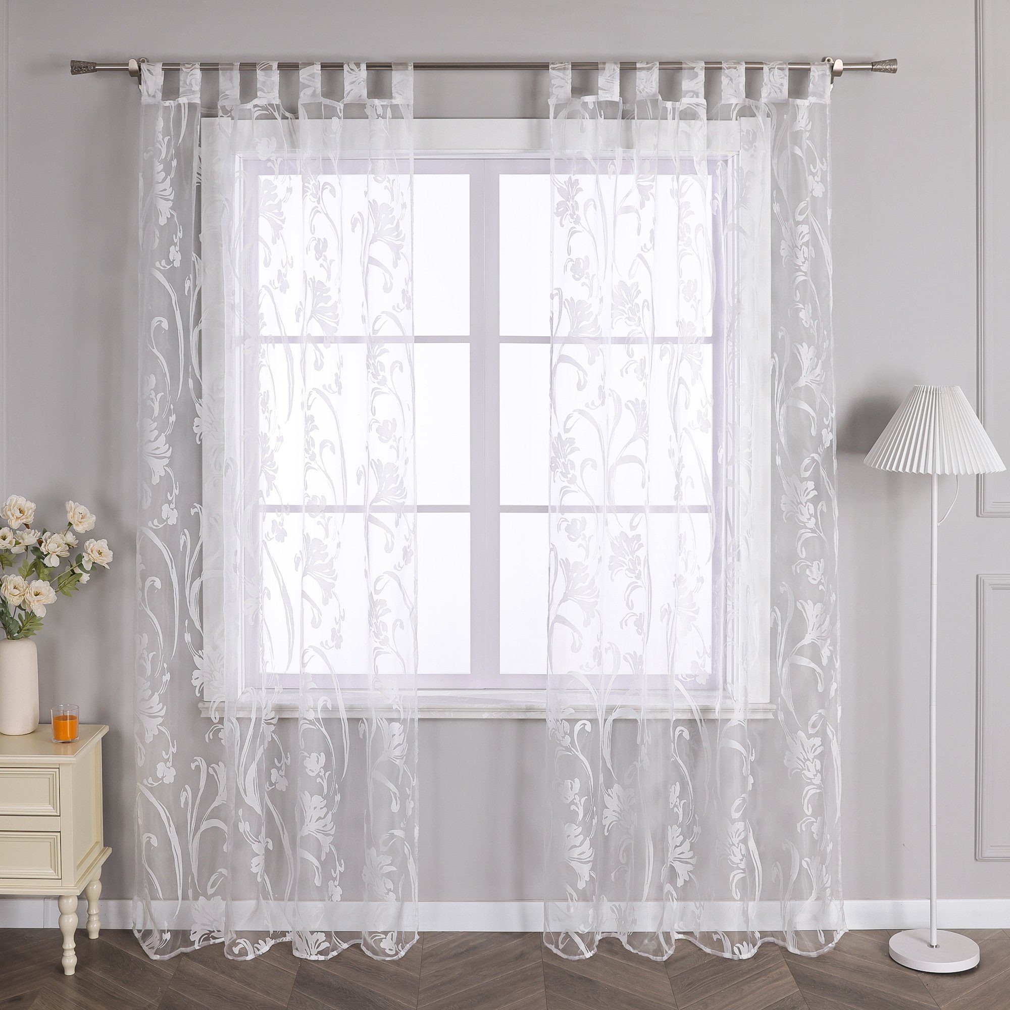 Joyswahl Vorhang (1 St), Schlaufen, Voile Ausbrenner Muster Gardinenschals, günstig online kaufen