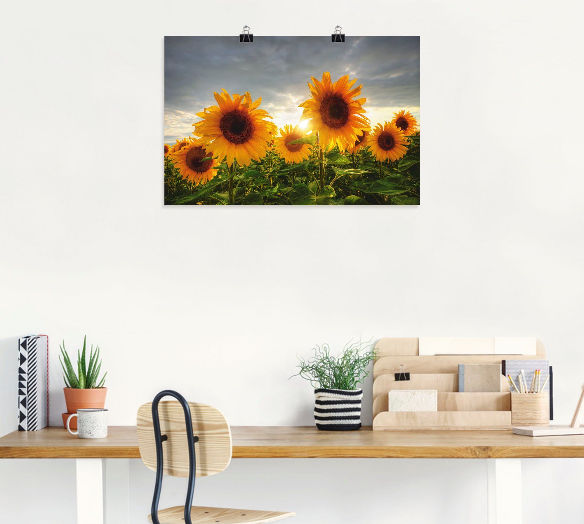 in Artland als Leinwandbild, versch. Poster oder II, Blumen Sonnenblumen Wandaufkleber St), Alubild, (1 Größen Wandbild