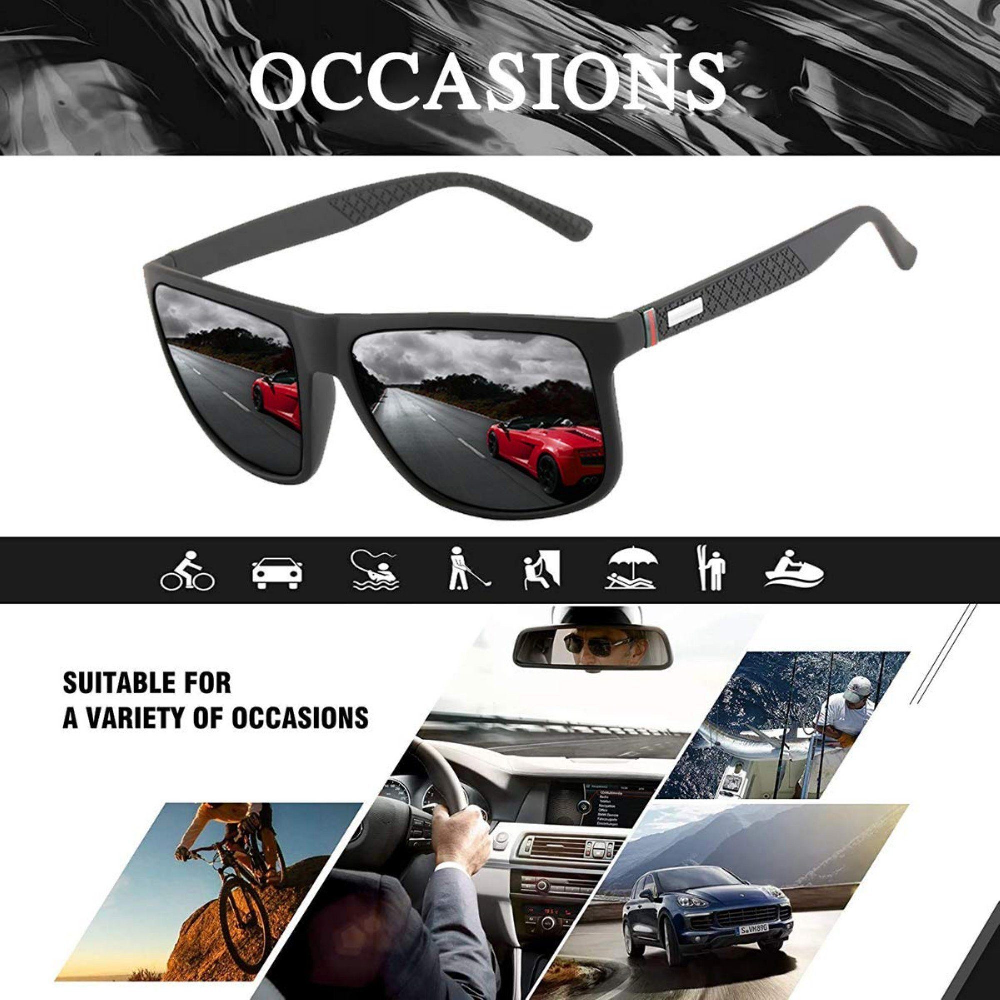 ibettertec Sonnenbrille Polarisierte Sonnenbrille Herren/Damen, (Vintage/Klassisch/Elegant Brillengestell,HD-Pilotobjektive,Golf/Fahren/Angeln/Reisebrille/Outdo – Bild 4 von 5