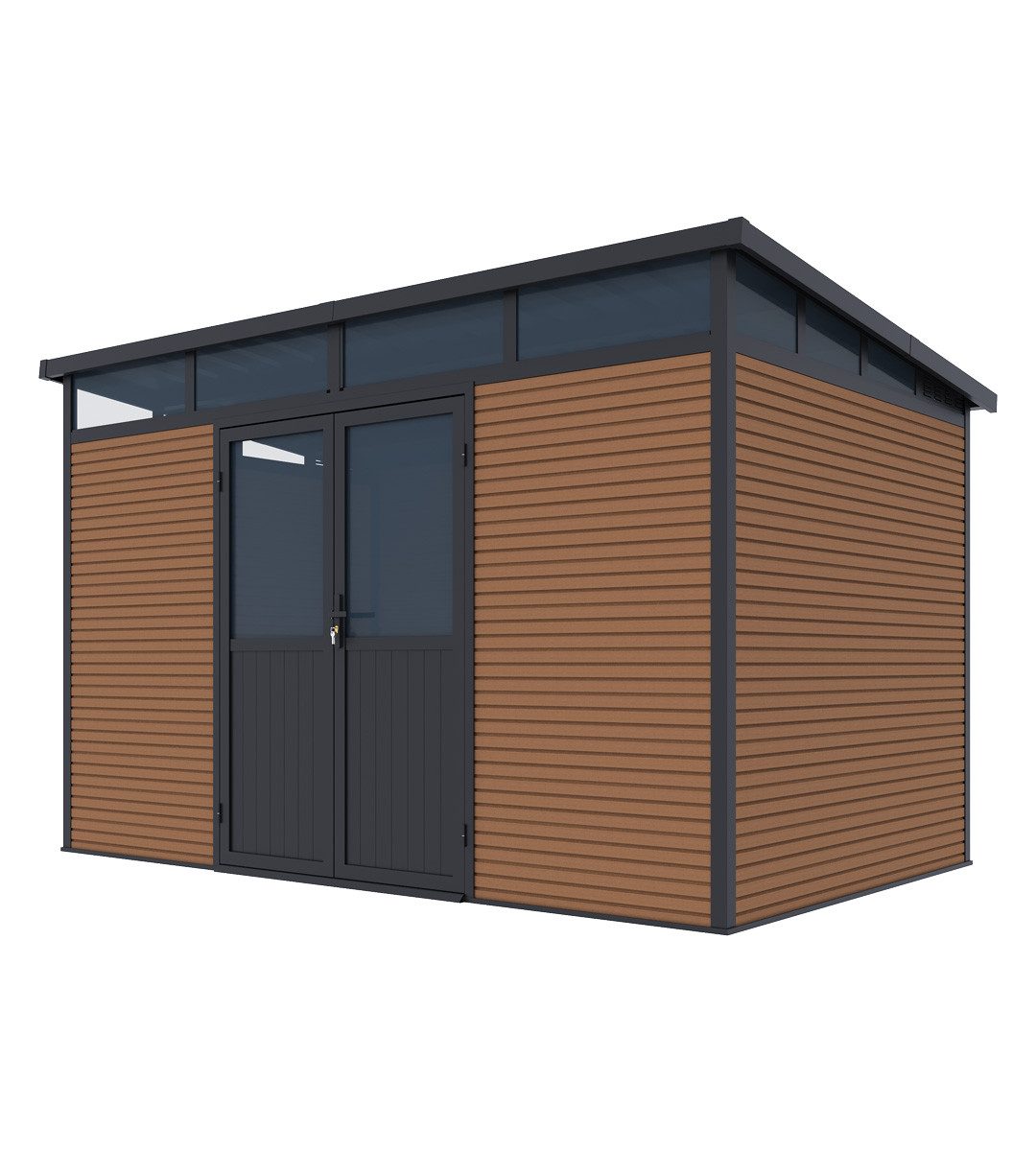 Weide Gartenhaus Weide Aluminium & WPC Gartenhaus 338x218x226cm Teak, BxT: 218x338 cm