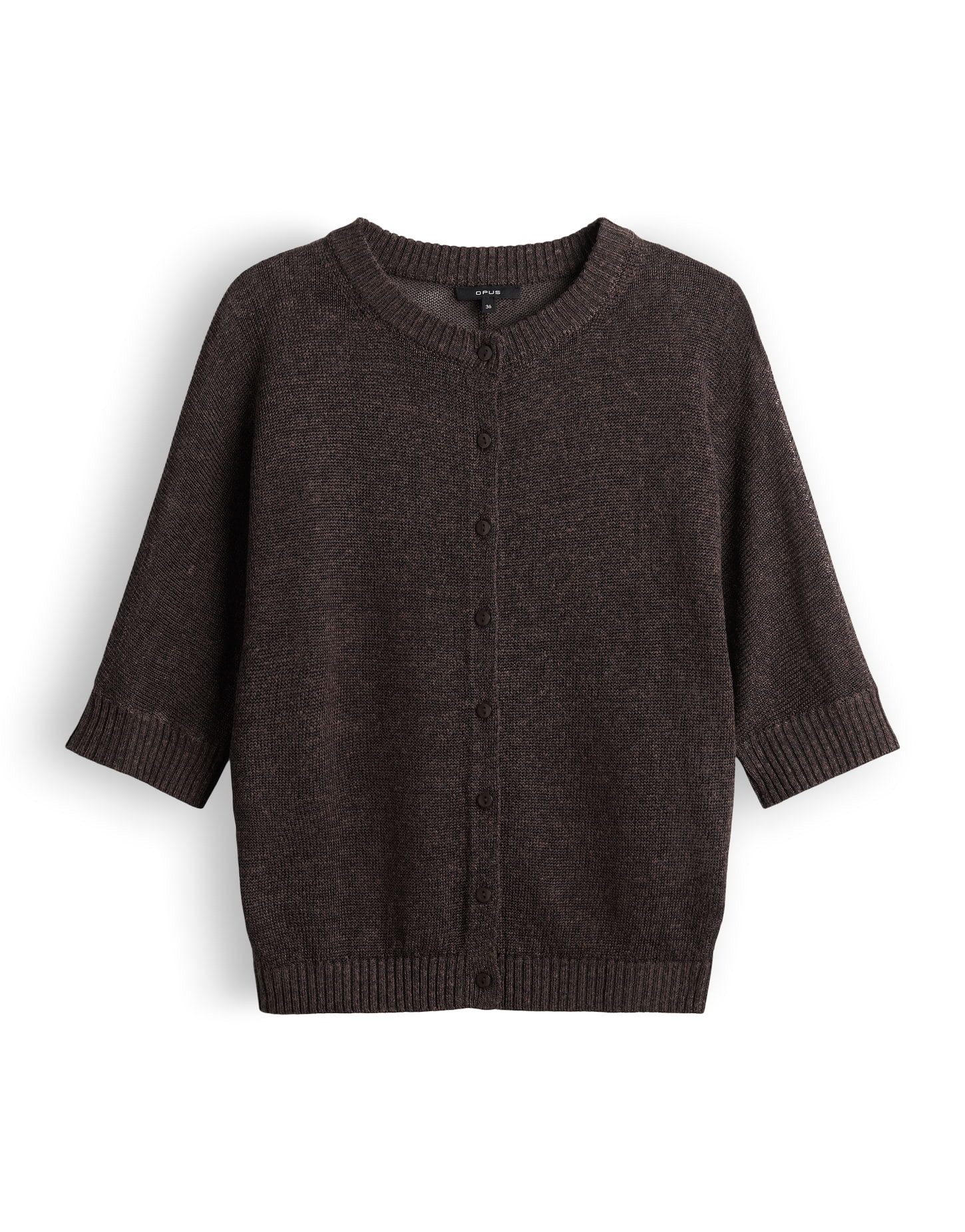 OPUS Strickjacke Datina aus Feinstrick mit fließendem Fall Der 3/4 Arm verleiht dem Look luftige Leichtigkeit