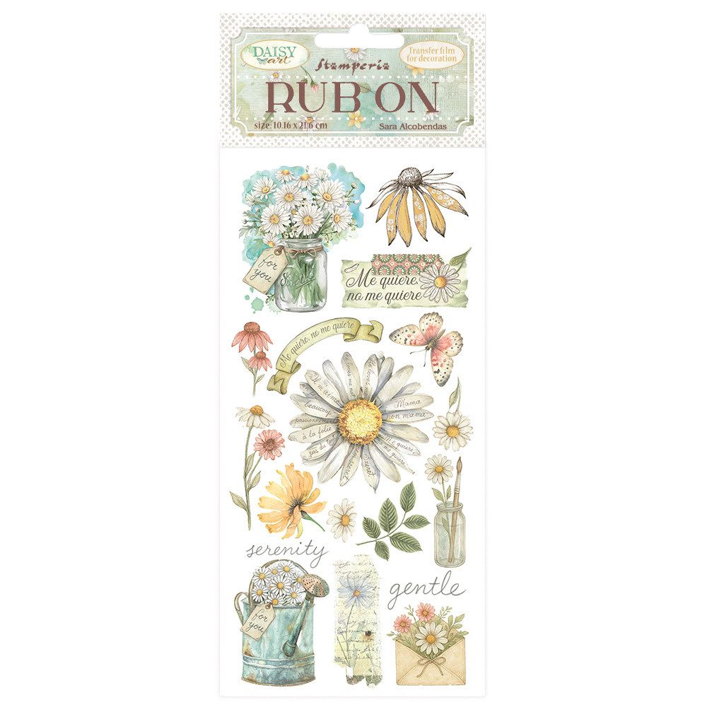 Stamperia Dekorationsfolie Rub On Transferfolie Daisy Art, Kunststoff