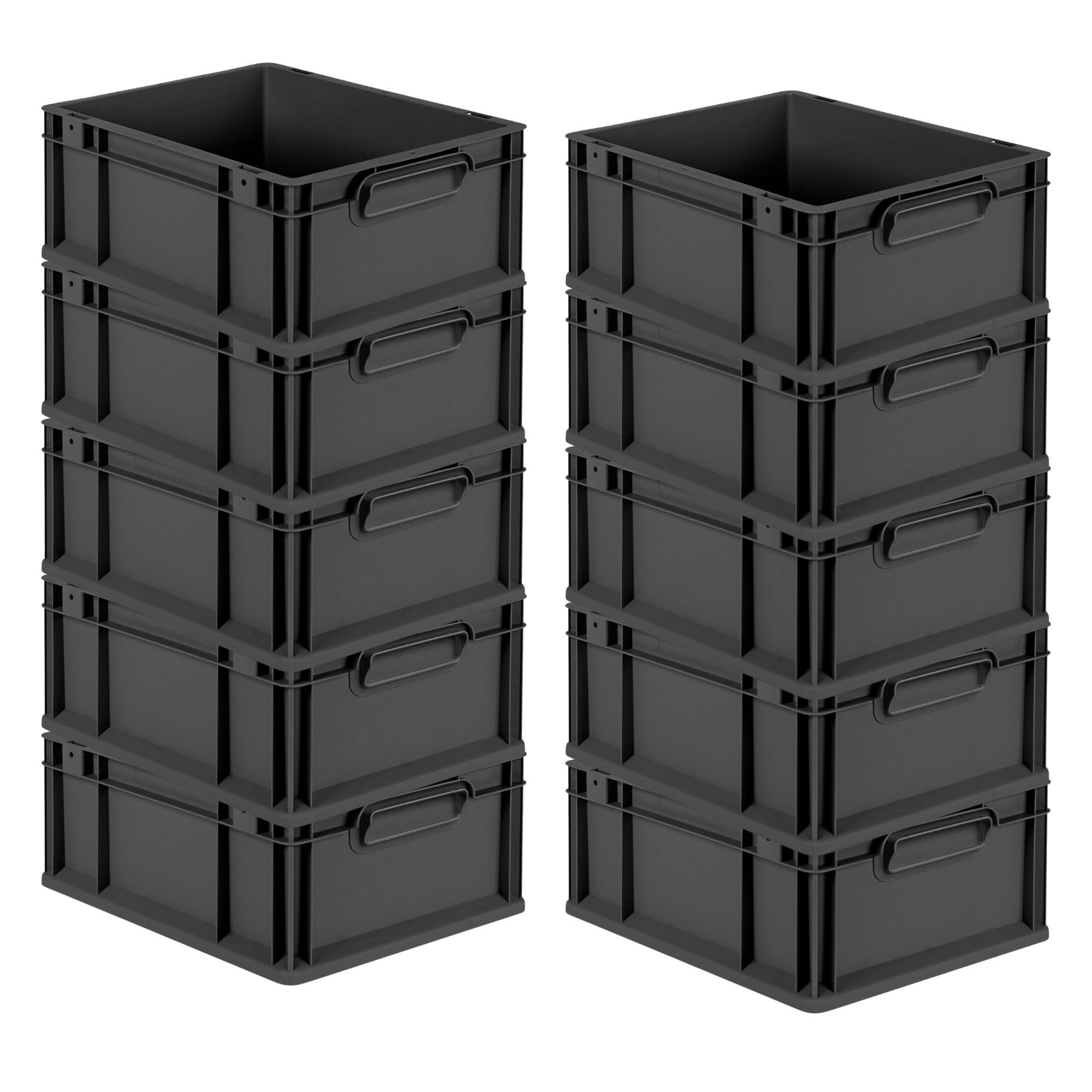 PROREGAL® Stapelbox SparSet Eurobox NextGen Grip, Verschiedene Größen/Mengen (10 St)