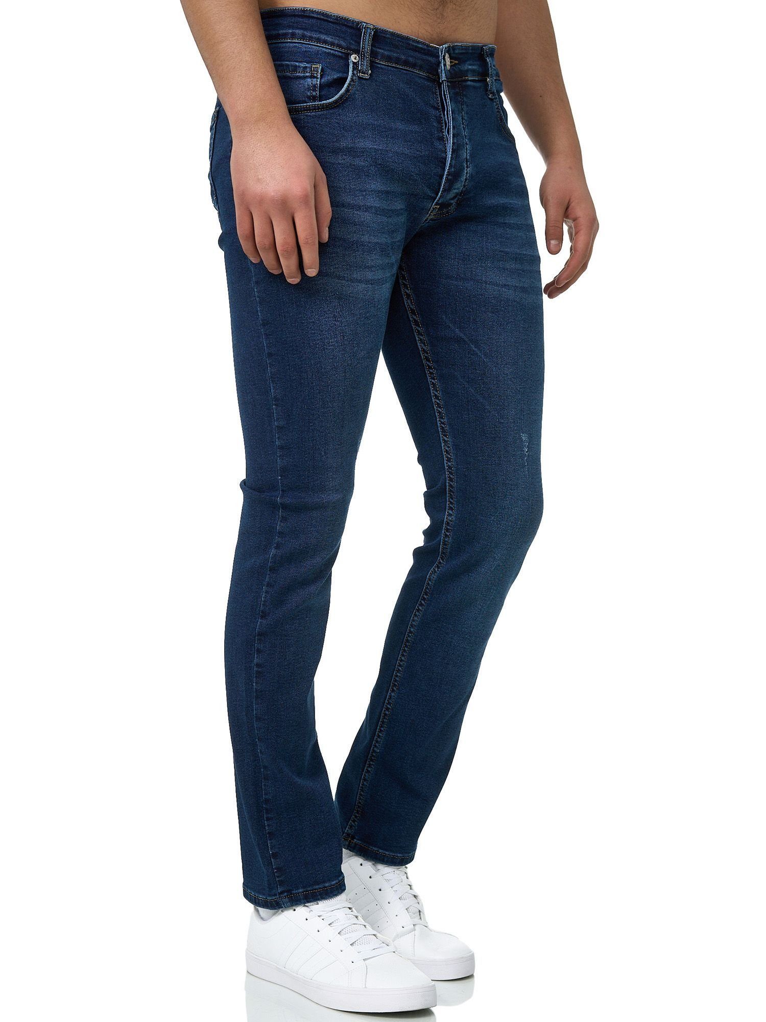 John Kayna Slim-fit-Jeans Herren Jeans Hose Slim Fit Männer Basic Stretch Skinny Denim Designerj (Jeanshose Designerjeans Bootcut, 1-tlg) Freizeit Business Casual 614 Light Blue Used