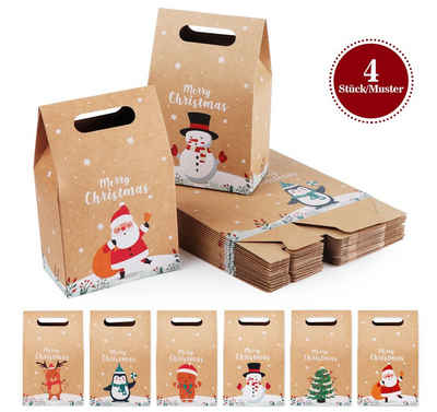 Homewit Papierspitztüten 24 Stück kleine Kraft-Feiertagstüten für Weihnachten