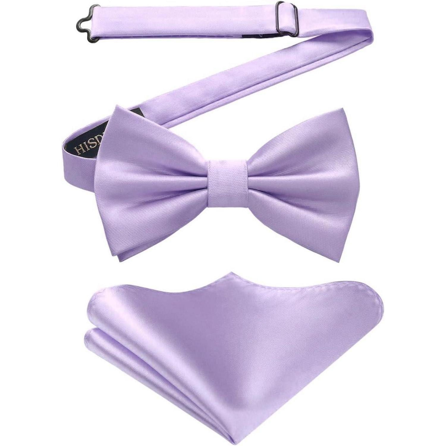 LuxusKollektion Krawatte Fliege Einstecktuch Herren einfarbig einstellbar Hochzeit H Flieder 1 (1-St)