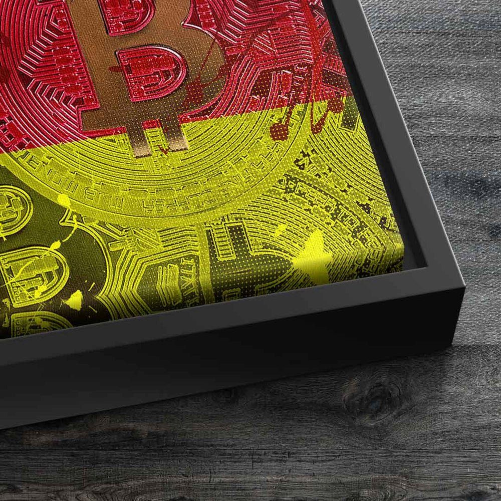 Rahmen DOTCOM Fans DOTCOMCANVAS® Crypto von Wandbild für Leinwandbild, CANVAS Bitcoin schwarzer &