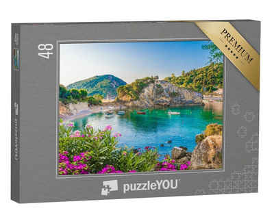 puzzleYOU Puzzle Bucht von Paleokastritsa auf Korfu, Griechenland, 48 Puzzleteile, puzzleYOU-Kollektionen Korfu