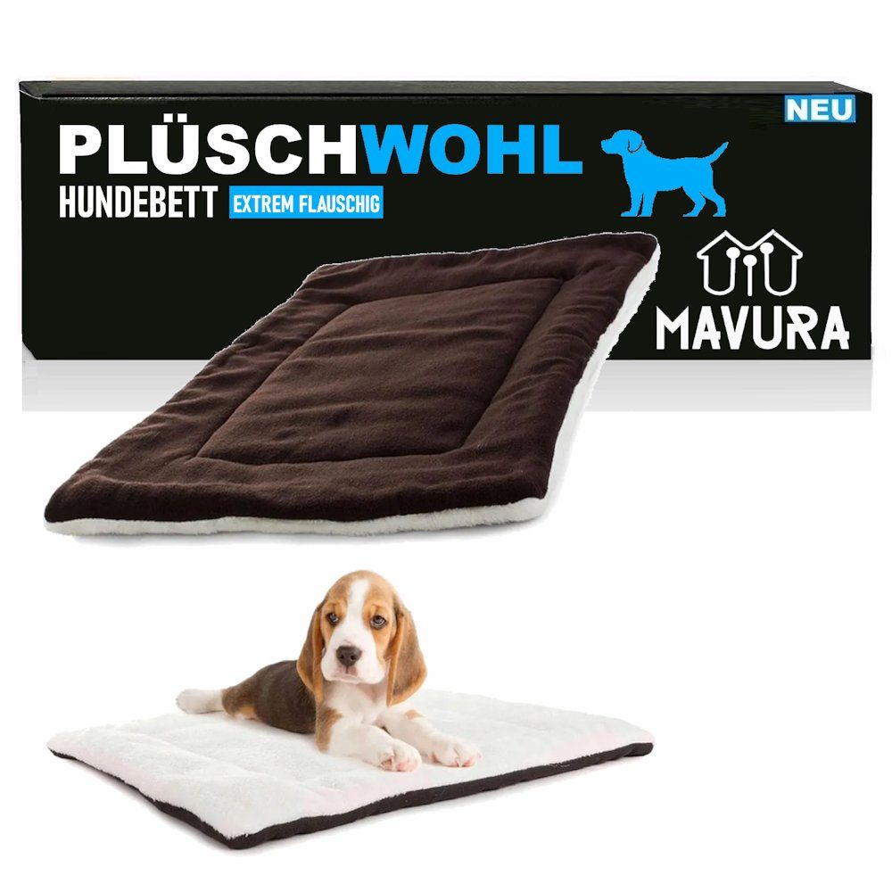 MAVURA Hundematte PLÜSCHWOHL Hundebett Hundekörbchen Hundekissen Plüsch Haustierbett, Tierbett Hundesofa Katzenbett für kleine Hunde & Katzen