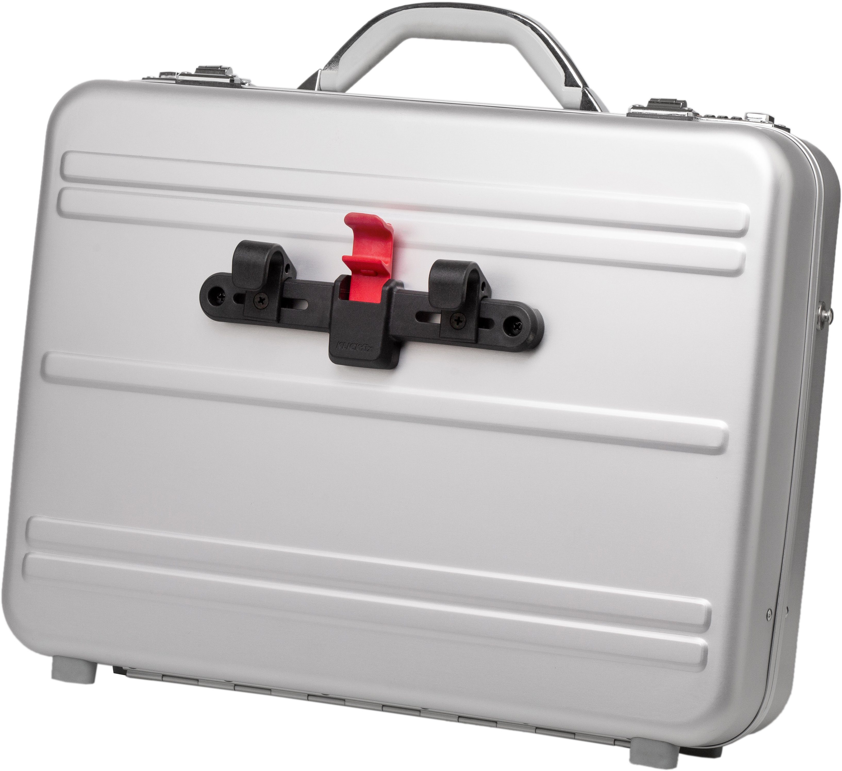 Attaché, fixbag mit Aluminiumkoffer silberfarben, Business-Koffer Laptopfach