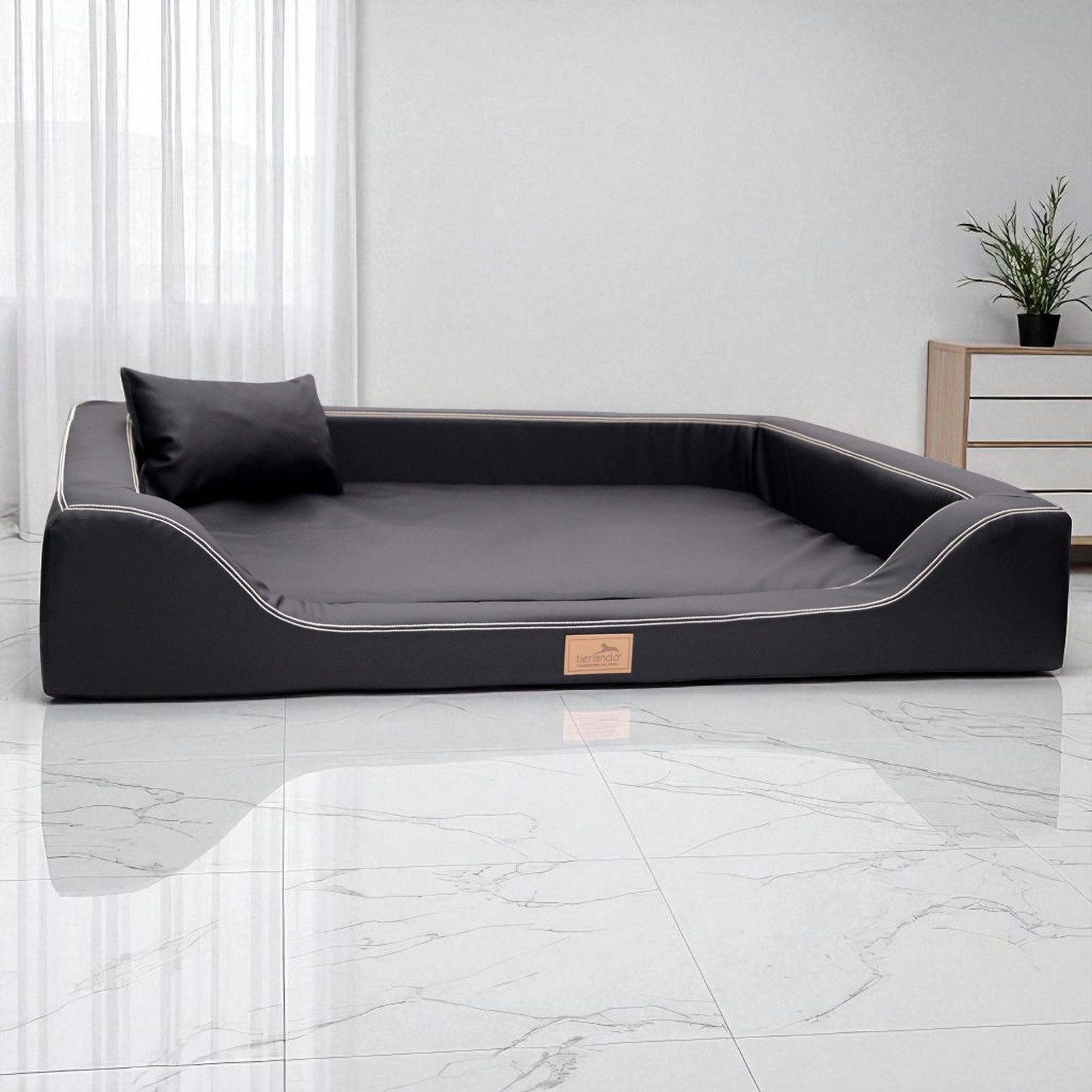 Thumbnail - tierlando® Tierbett tierlando® Orthopädisches LUXUS-Hundebett MELODY LATEX Anti-Haar Kunst