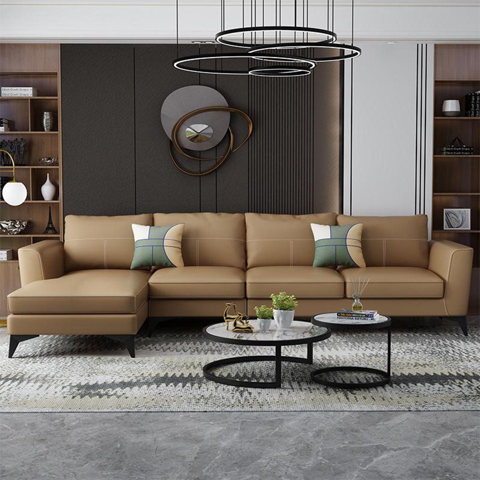 JVmoebel Ecksofa, Design Esk Ecksofa L-form Modern Sofas Ledersofa Couch Wohnlandschaft