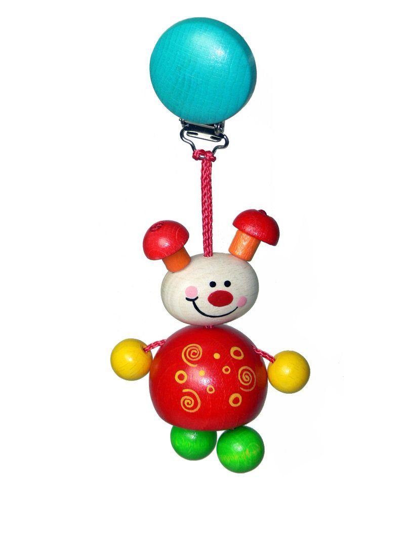 HESS SPIELZEUG Kinderwagenkette Holzspielzeug Clipfigur Käfer Tom BxLxH 65x45x160mm NEU