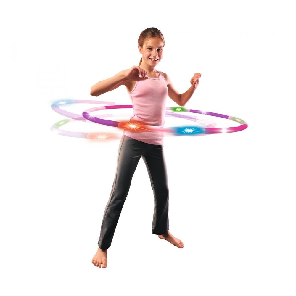 SIMBA Hula-Hoop-Reifen, mit Licht, steckbar, 80 cm, für Kinder ab 5 Jahren, Rosa / Lila