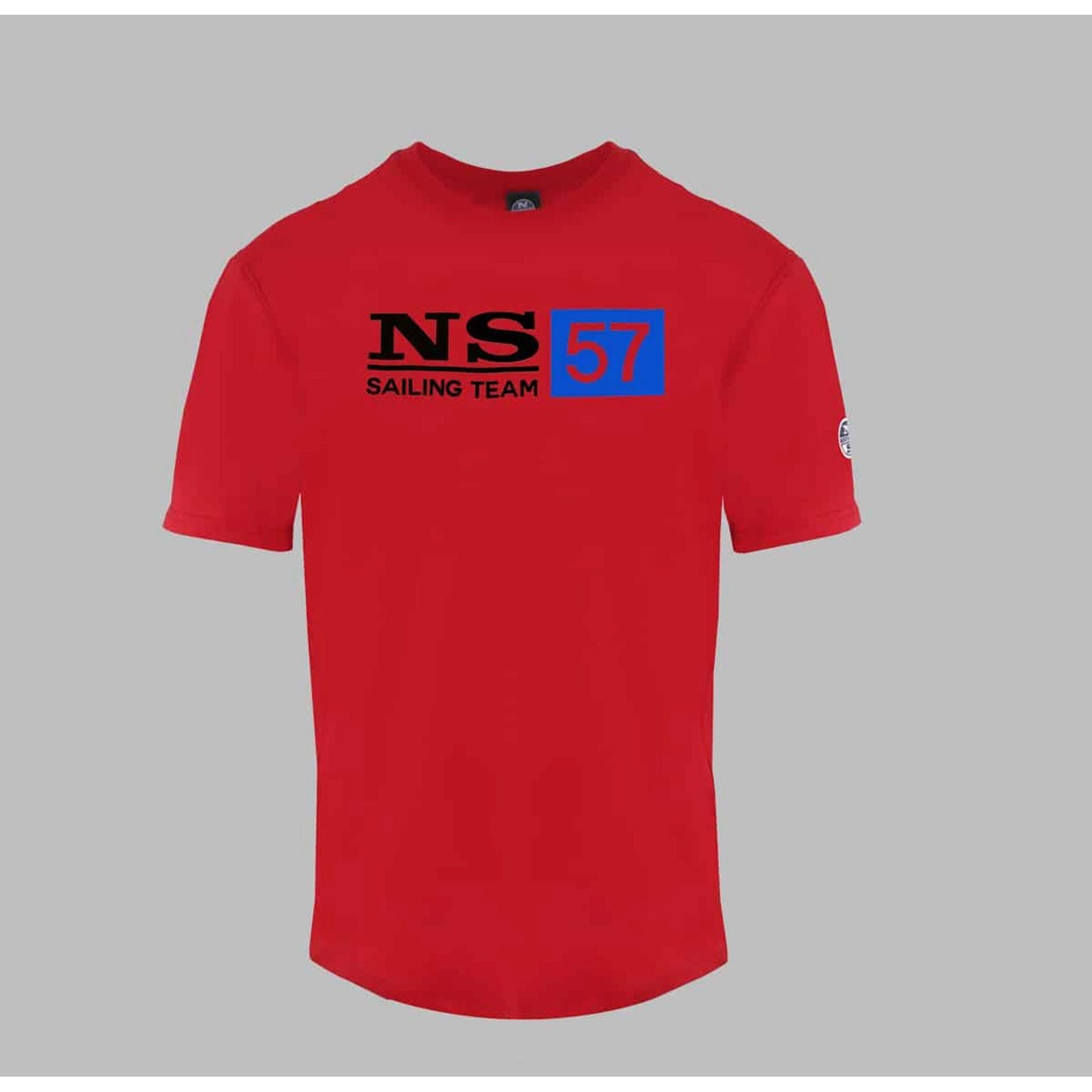 Klassisches T-Shirt - perfekt Rot North Sails Komfortabel T-Shirt Baumwolle Design, North jeden - für Klassisch in Sails Tag! Herren & 100%
