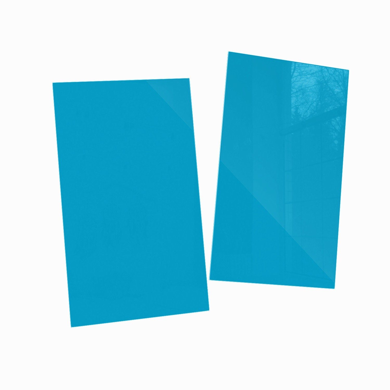 inkl. Größen (Glasplatte, Hellblau, 5mm 2 tlg., verschiedene ESG-Sicherheitsglas, Wallario Noppen), Herd-Abdeckplatte