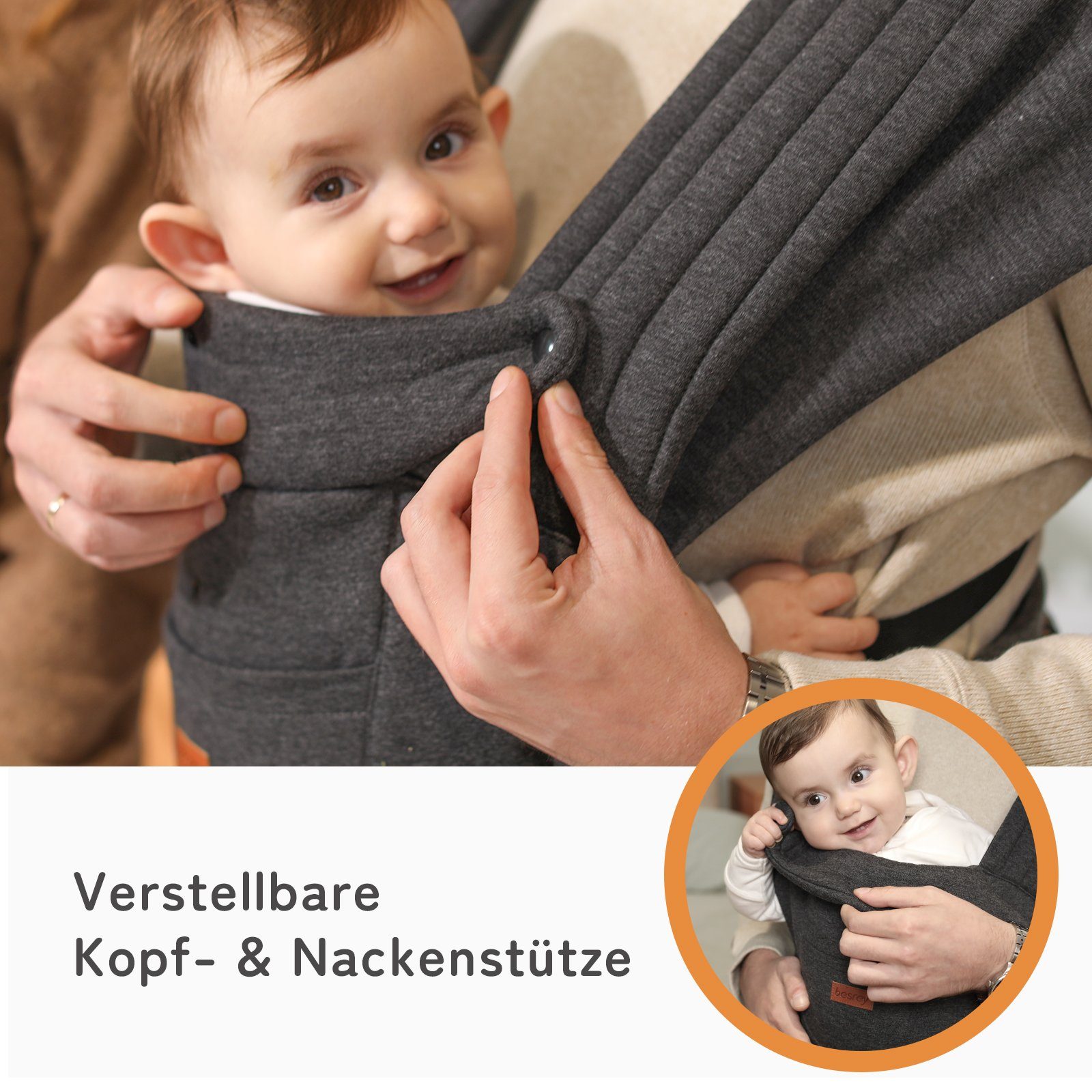 besrey Babytrage babytrage Träger Komfort Bauchtrage Kleinkinder Wrap 11kg, für & Winter zu Babys bis