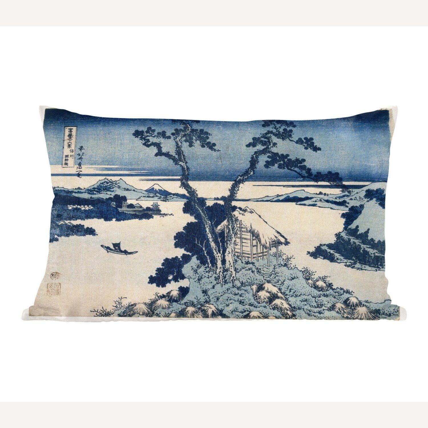 MuchoWow Dekokissen Blick auf den Berg Fuji - Gemälde von Katsushika Hokusai, Wohzimmer Dekoration, Zierkissen, Dekokissen mit Füllung, Schlafzimmer