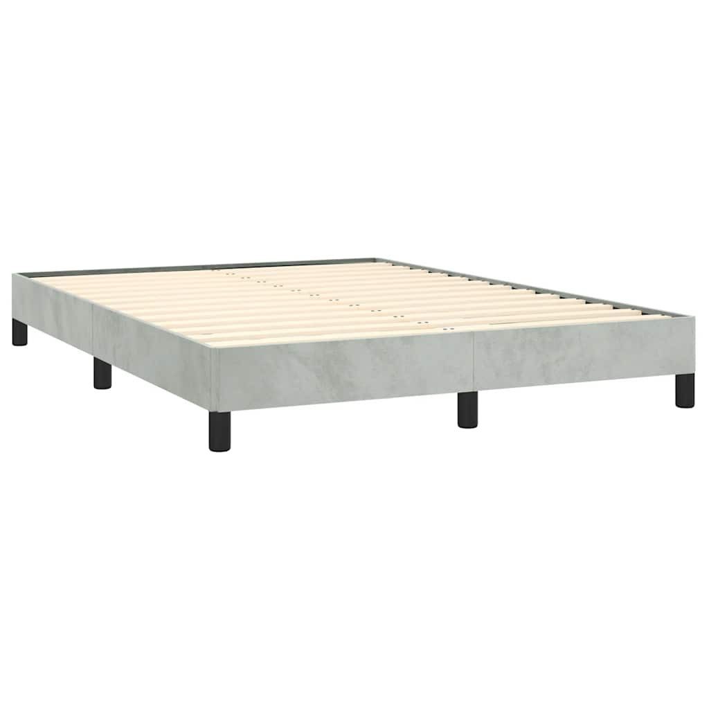 vidaXL Bett Bettgestell ohne Matratze Hellgrau 152x203 cm Queen-Size Samt