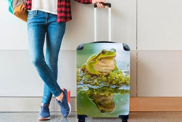 MuchoWow Handgepäckkoffer Frosch - Spiegelung - Wasser, 4 Rollen, Reisetasche mit rollen, Handgepäck für Ferien, Trolley, Reisekoffer