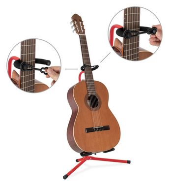 Classic Cantabile Gitarrenständer GS-30 Gitarrenstativ, Gepolsterte Auflage - Klappbarer Gitarrenständer