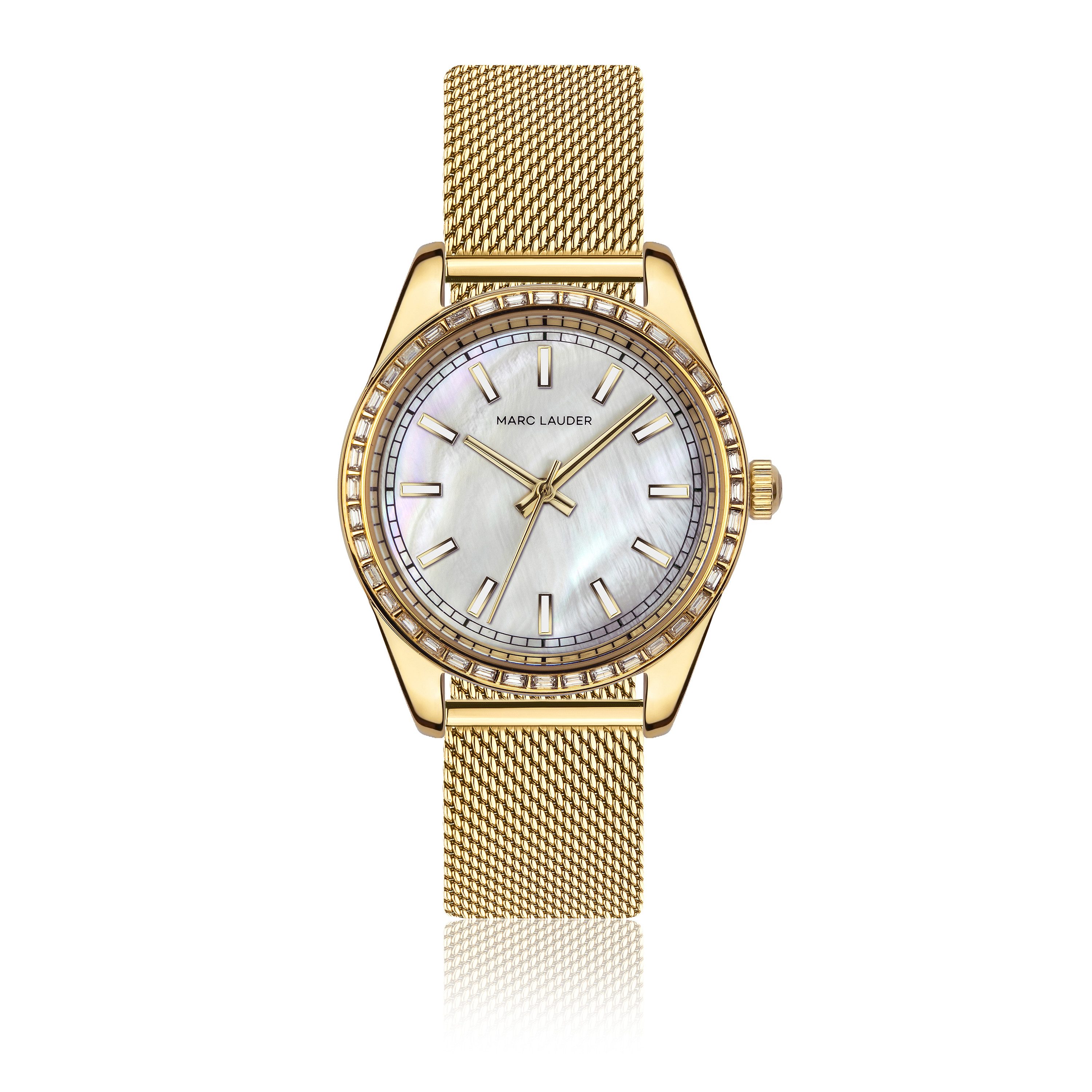 MARC LAUDER Quarzuhr MD8-B038G Tirana White MOP Stainless steel