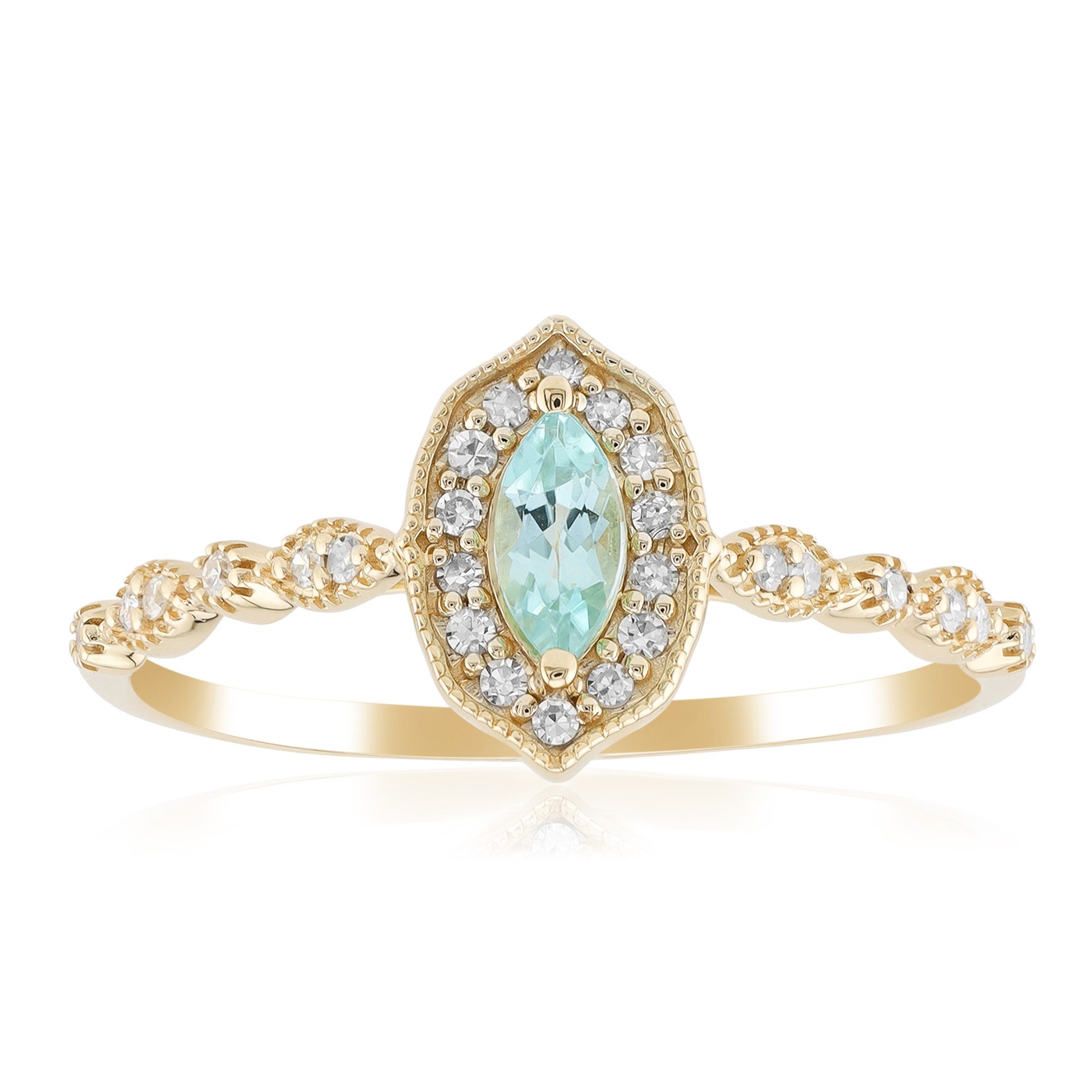 Cavill Diamantring Paraiba Turmalin 0,31 ct Ring 585 Gelbgold mit SI1 Diamanten (1-tlg)