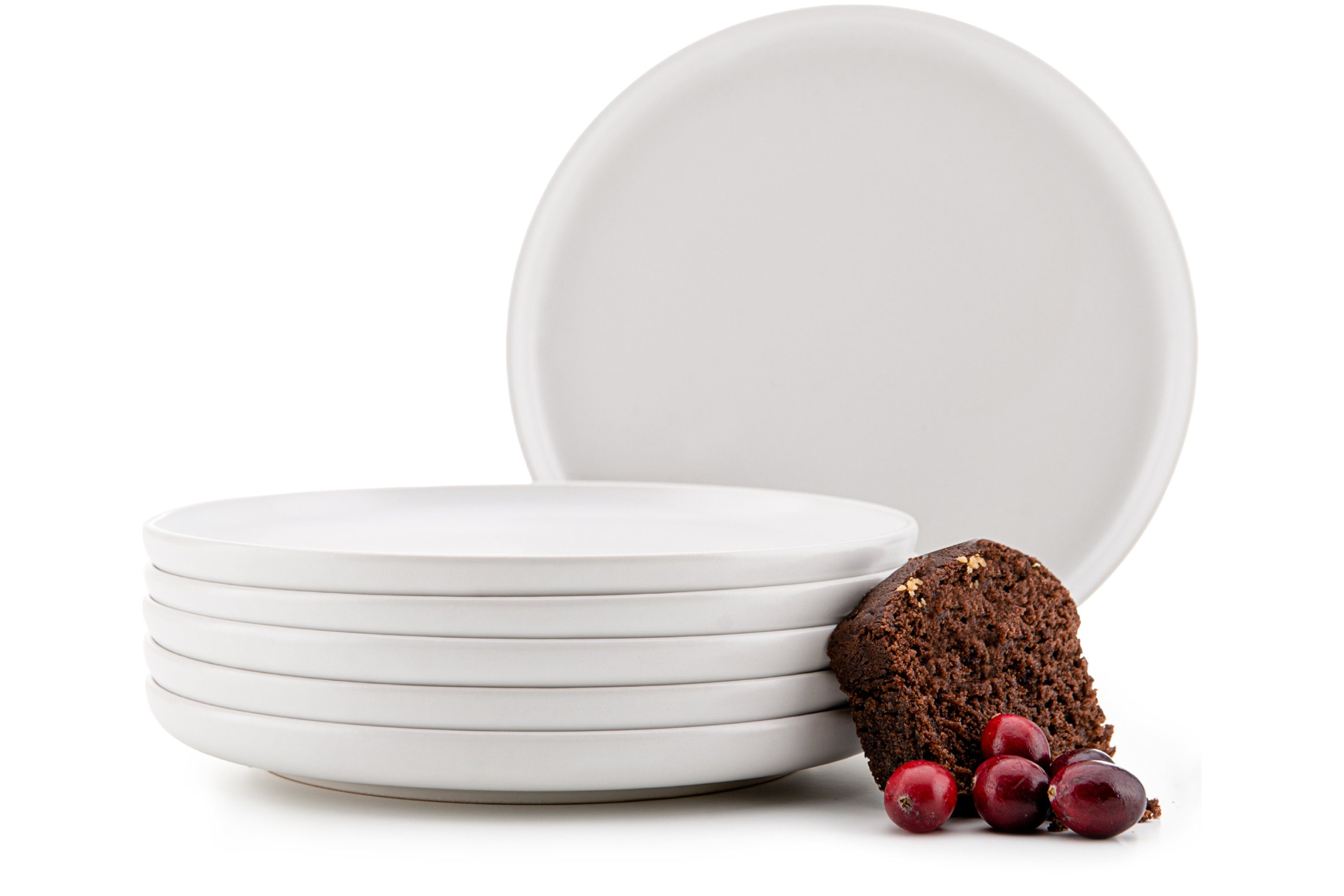 KONSIMO® Тарелки-Set VICTO Tafelservice hergestellt in der EU (6-tlg), 6 Personen, Steingut, spülmaschinengeeignet, mikrowellengeeignet, 6x Десертная тарелка
