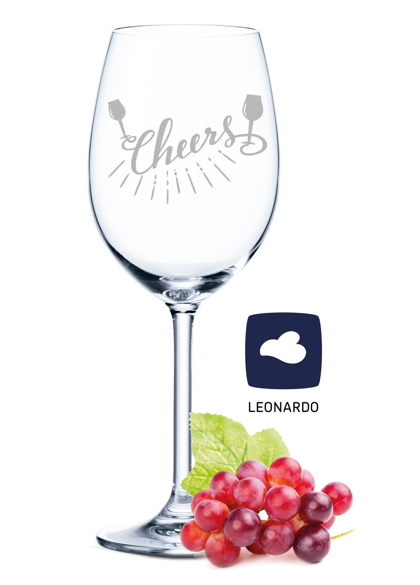 Rotweinglas Leonardo Weinglas mit Gravur "Cheers"