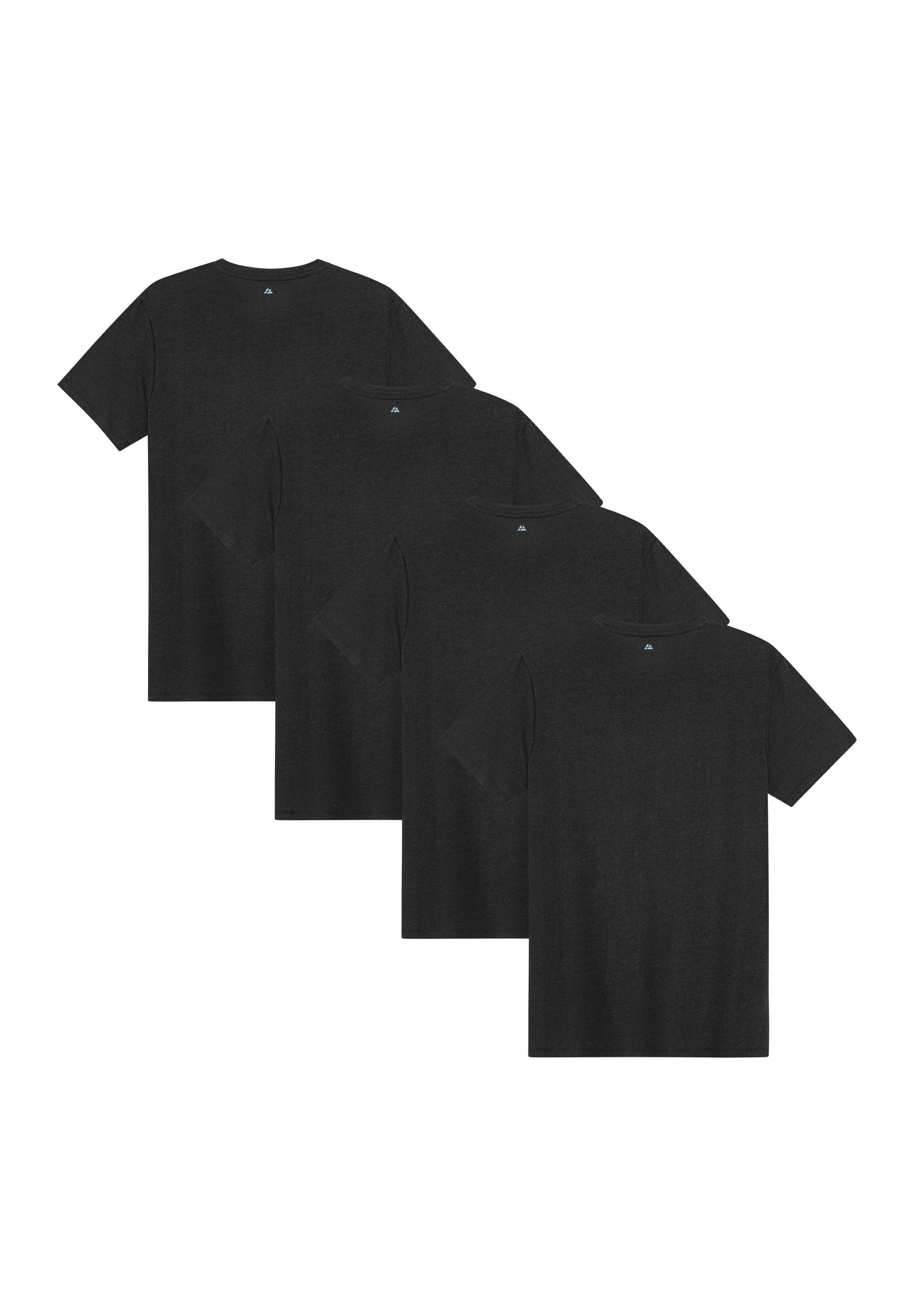 DANISH ENDURANCE T-Shirt Basic Crew Neck Herren (4er-Pack) aus Modal & Baumwolle, Rundhals-Ausschnitt