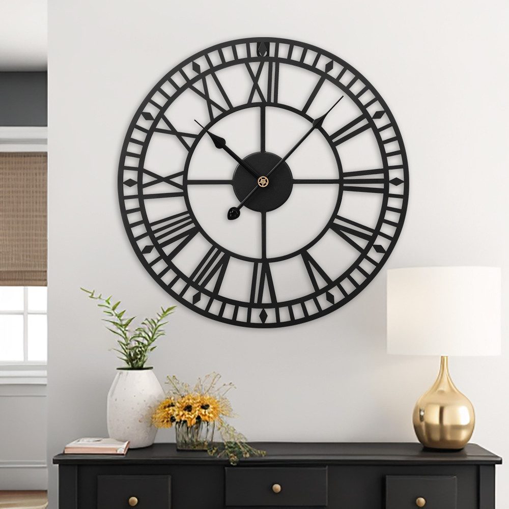 DARDVORLAG Wanduhr mit Römischen Ziffern, Vintage Metall Wanduhr (aus Metal günstig online kaufen