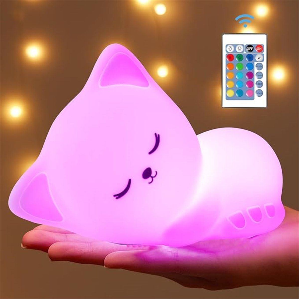 K&B LED Nachttischlampe Nachtlicht für Kinder Nachtlicht Baby Kawaii Dekoration 16 Farben