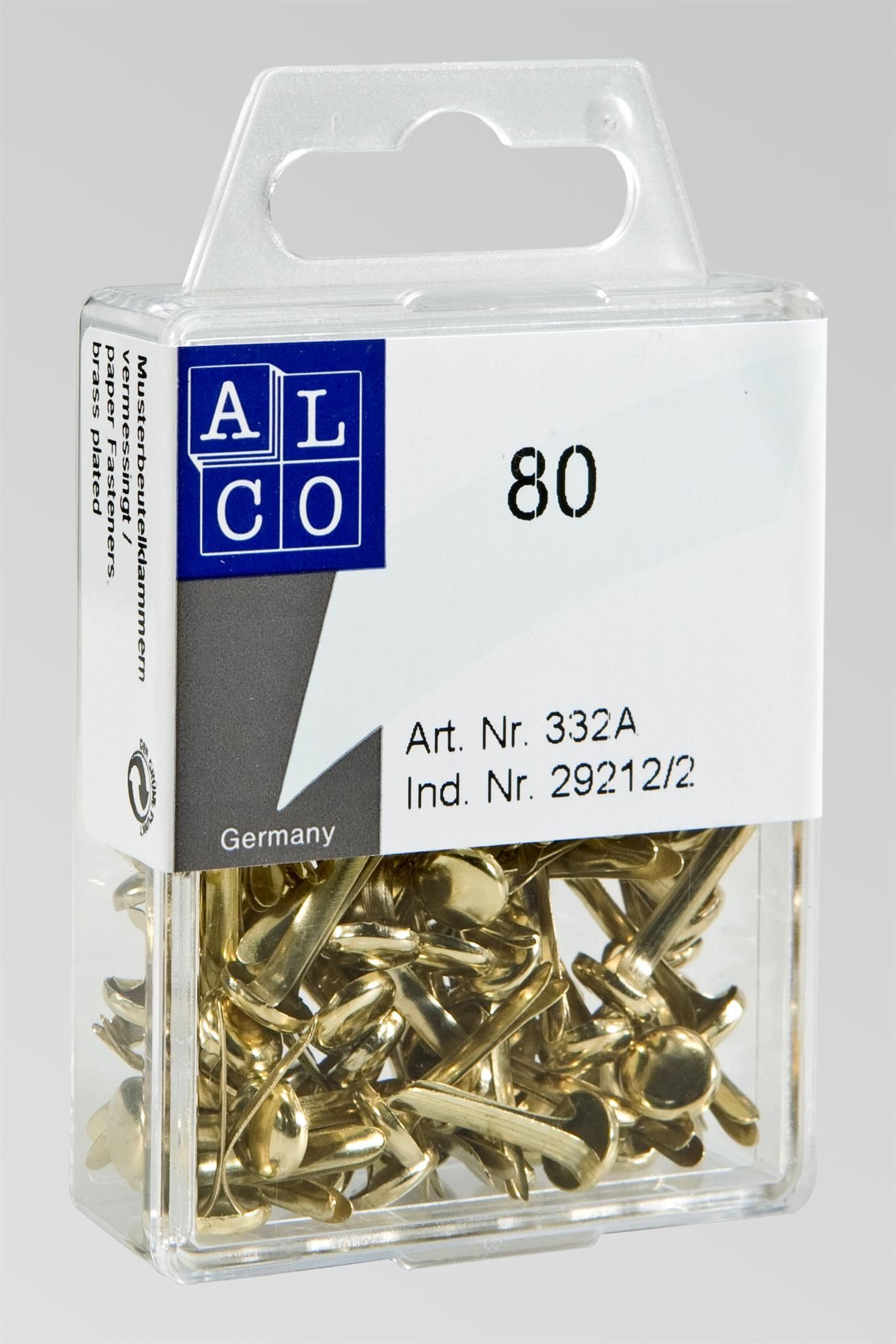 ALCO Büroklammer Alco Musterbeutelklammer Eisen vermessingt No. 3 80 Stück