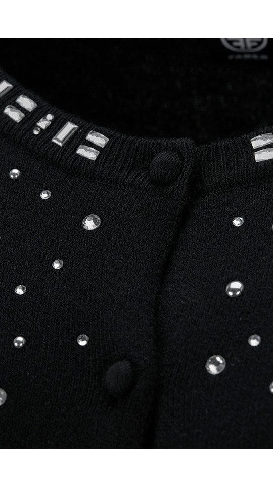 Faber Strickjacke Feinstrick-Cardigan mit Kaschmiranteil und Glitzersteinchen